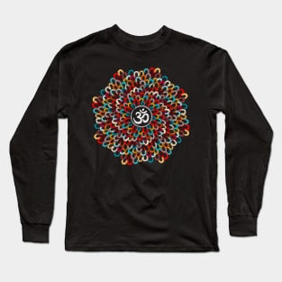 Yogi, Prana Mandala Om - Colorful Feathers Long Sleeve T-Shirt